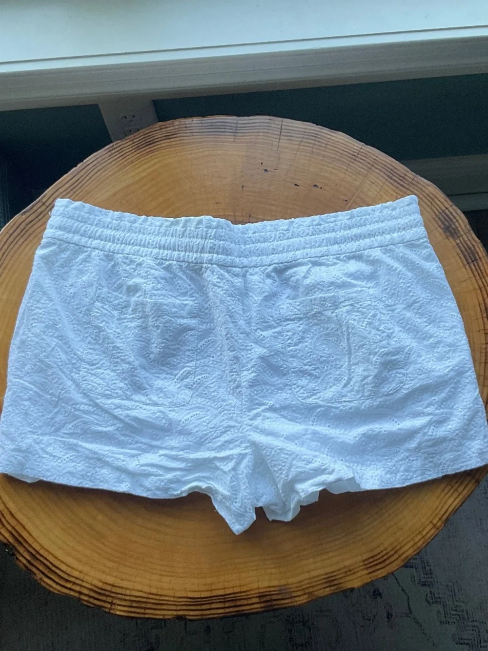 Loft White Eyelet Shorts with Drawstring XL